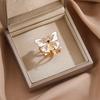 Lightweight Scarf Ring Jewelry Enamel Butterfly Ring, Sparkling Rhinestone Slide Durable for Women Retro Elegant Wrap Holder Neckerchiefs Scarves
