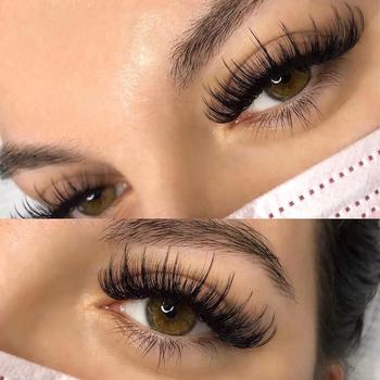 Flourishing Lashes Mega Volume Natural Long Korean PBT Fibers Handmade Matte Black Super Soft Easy Fan Eyelash Extensions Rapid