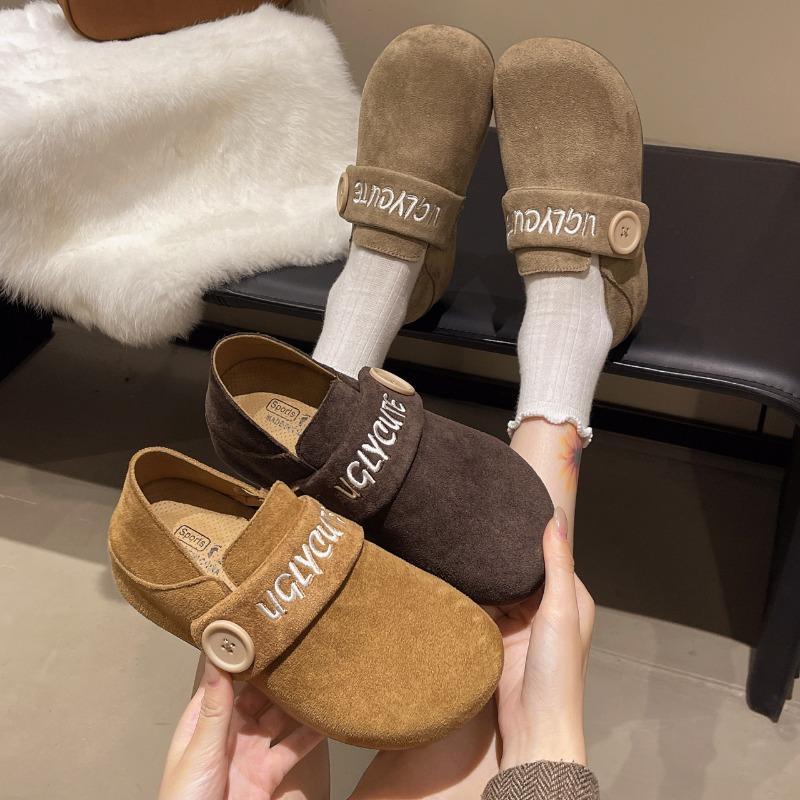 New inner height increase all-inclusive women's new one-pedal loafer single shoes platform Boken