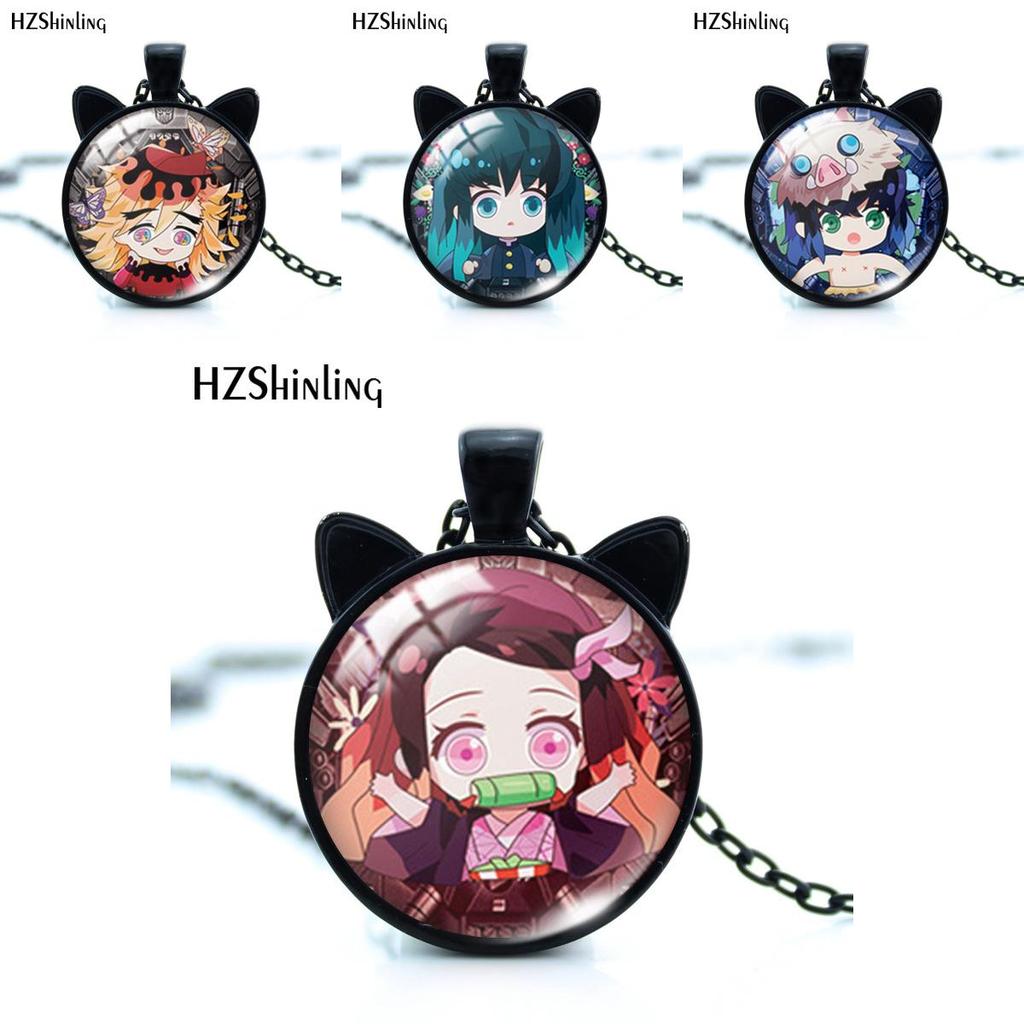 Stylish Alloy Necklace Inspired By Demon Slayer Featuring Tanjiro Butterfly Shinobu Pendant