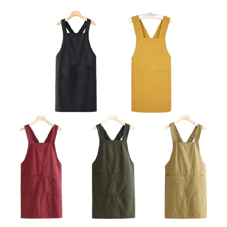 Delantal de Cocina de Moda con Tira Cruzada en la Espalda y Diseño Impermeable de Taslón Esencial para Cocinar Delantal de Cocina para el Hogar