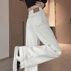 Summer 2025 Women's Apricot High-Waisted Wide-Leg Jeans - Long, Flattering, Loose Fit