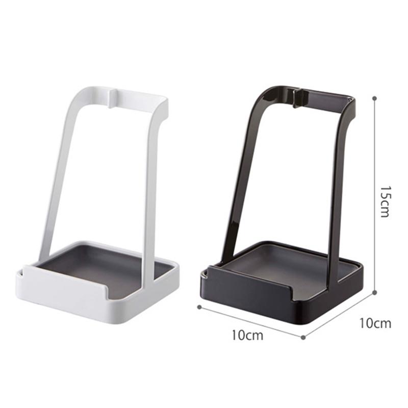Pot Lid Stand Holder Carbon Steel Kitchen Pan Cover Soup Ladle Storage Rack