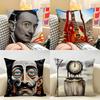 SSalvador Dali Abstract Cushion Cover Natural Linen Organic Fabric DoubleSided Printing Room Sofa Decor Pillow Case
