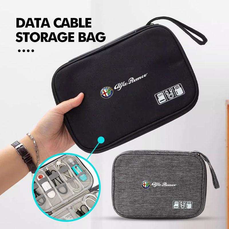 For Alfa Romeo Car Charger Data Cable Organizer Bag Travel Digital Storgage Bag Accessories 159 Giulietta Giulia 147 Mito 156