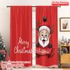 2pcs 2D Flat Printing Merry Christmas Popular Drapes Merry Christmas Santa Claus_a Polyester Without Electricity 0 for Outdoor