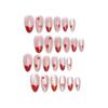 Valentine's Day Wearable Cat Eye Nails with Gold Foil Heart & Bow Accents - 24-Piece Set of Sweet Nail Art Tips