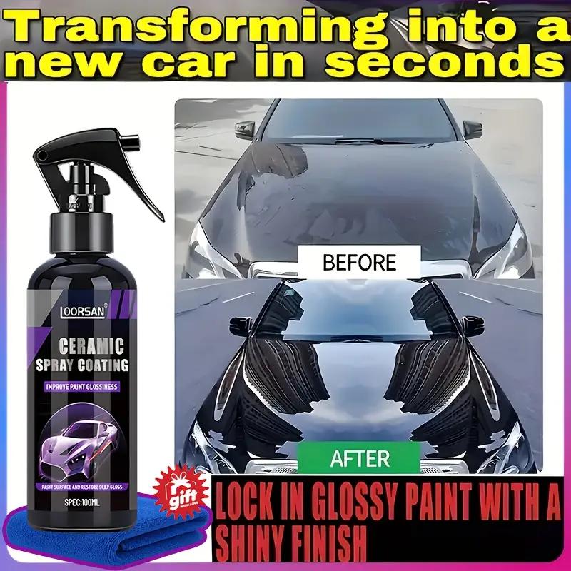 Automobile Nano Coating Spray and Sponge, the Ultimate Paint Protection and Scratch Repair, Easy To Use, Durable, Weather Resist