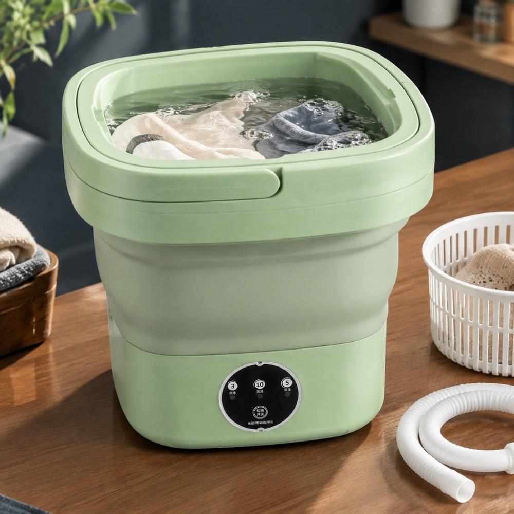 Plastic Portable Mini Washer Green Compact Washing Machine Foldable Washing Machine Home Use