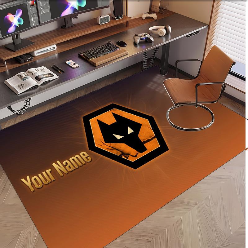 Personalized Crystal Velvet Carpet Wolverhampton Wanderers Pattern Non Slip Floor Rug