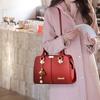 2025 New Handbags Large-capacity PU Waterproof Shoulder Bag Multi-layered Zipper Crossbody Bag Leisure Commuter Messenger Bag with Pendant