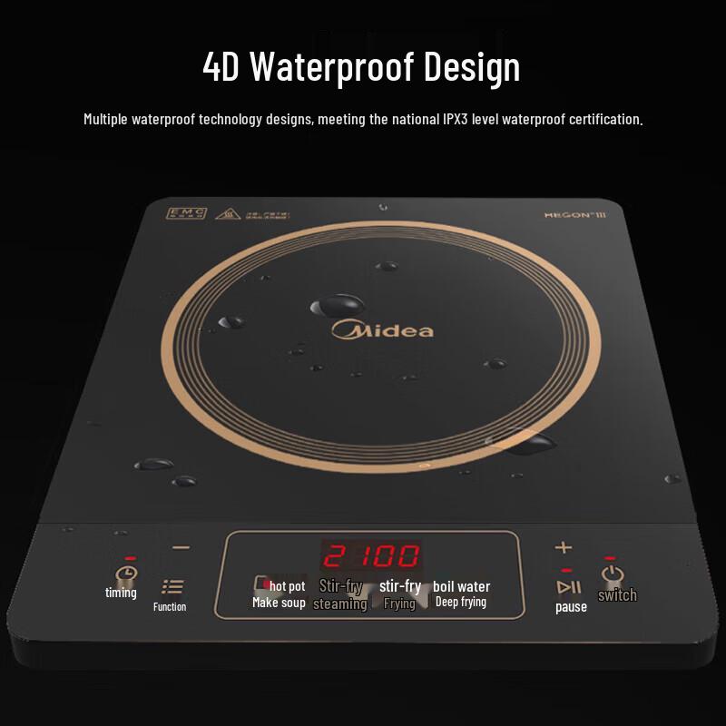Midea High Power Induction Cooktop CN plug (adapter included)