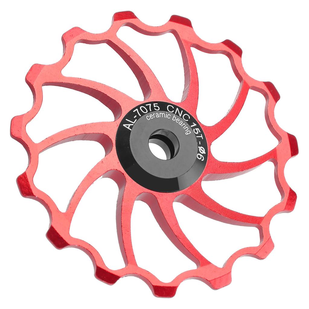 MEIJUN Rear Derailleur Guide Pulley Wheel 15T Ceramic Bearing for Folding Mountain BikesRed