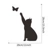 Creative Artistic Solid Color Cat and Butterfly Wall Sticker for Bedroom Entryway Self-Adhesive Removable Decoration