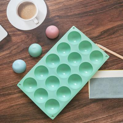 Silikon-Schokoladenform 15 Kavitäten Runde Form Backform Antihaft-Gefrierform Ofenfest Kuchenform für DIY Süßigkeiten Gelee Dessert Eiscreme