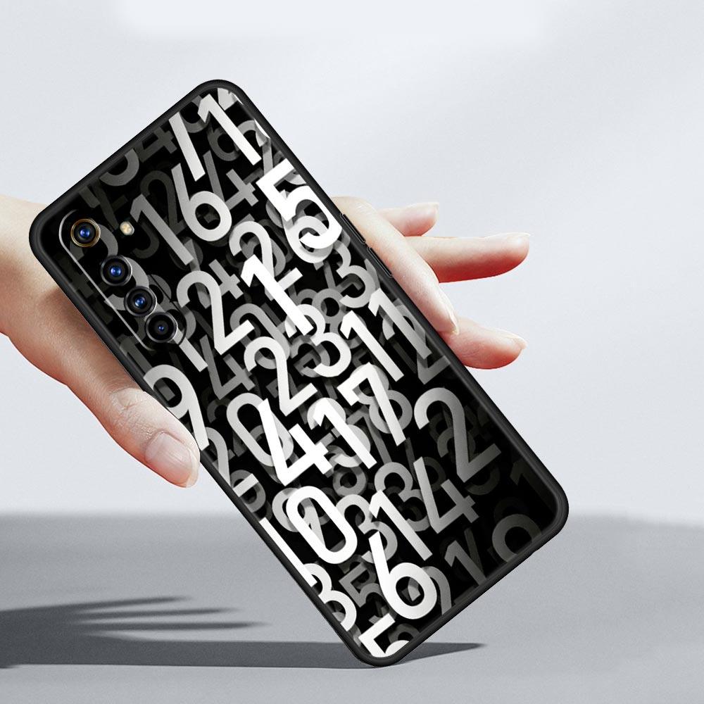 Number Pattern Soft TPU For Realme 13 12 11 10 9 Pro Plus GT3 GT2 C21 C25 C35 C53 C55 C67 Pro 5G Phone Case Cover Fundas Capas
