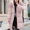 Down cotton-padded clothes, women's medium and long bread clothes, large fur collar cotton-padded jackets, new thickened cotton-padded jackets,