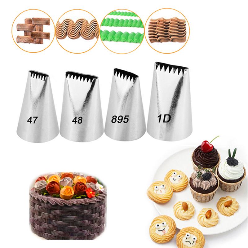 304 Edelstahl Flachmund Spritztüllen für die Kuchen Dekoration