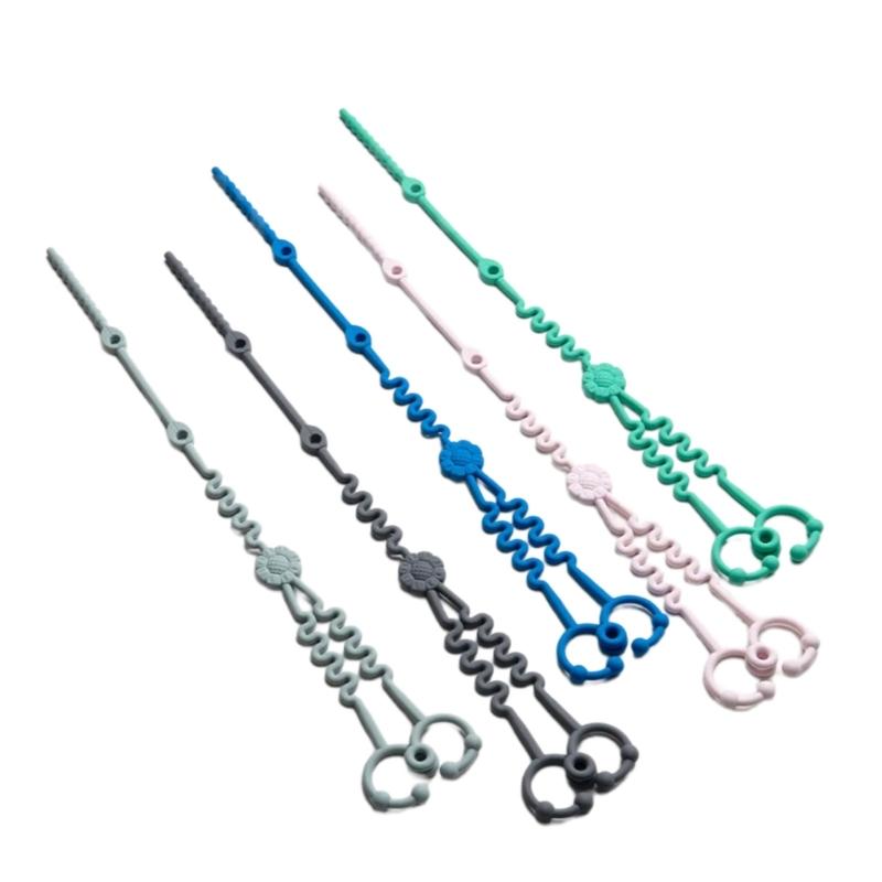 2 In 1 Sunflower Pattern Baby Pacifier Chain Silicone Bottle Holder Multifunctional Teething Toy for Easy Travel