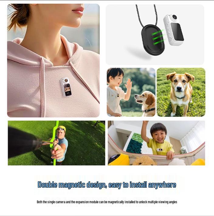 S70 2K HD Rotating Wearable Thumb Camera with Magnetic Mount for Cycling and Action Recording