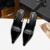 Summer Women's High Heels Pointed Toe Stiletto Fashion Single Shoes With Patent Leather Buckle High Heels