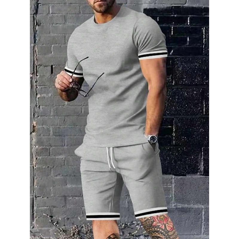 Summer Daily Men's Casual Shorts 3D Black And White Printed Men's T-shirt Shorts Set Urban Street Men Fashion Short Sleeves