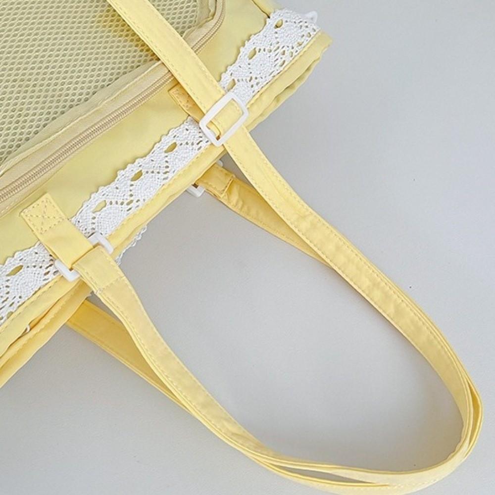Ballet Style Lace Itabag Large Capacity Tote Bag Y2k Lolita Transparent Crossbody Bag Outdoor