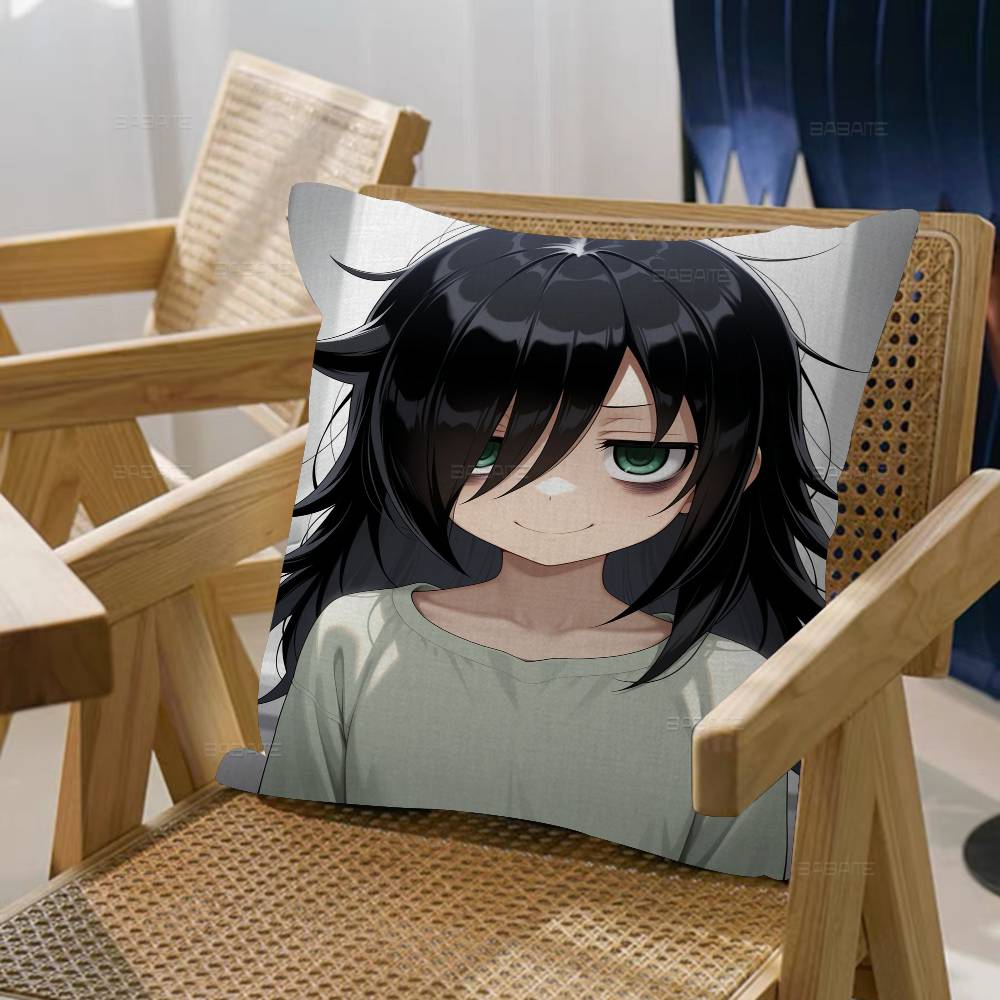 Anime Cartoon K-Kuroki T-Tomoko Cushion Cover Car Throw Pillow Case For Sofa Car Christmas Gift 40x40cm 45x45cm