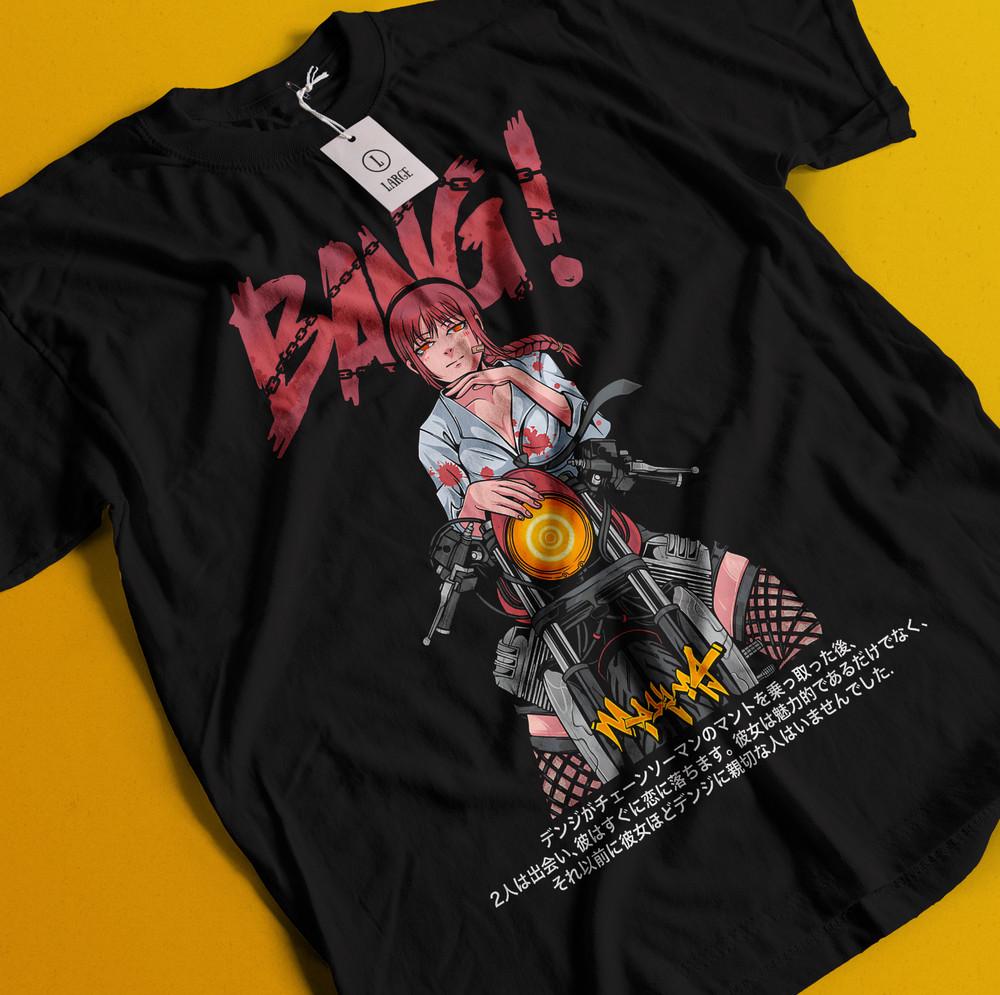 

Chainsaw Man Makima T-Shirt Asa Aki Anime Denji Shirt Power Tshirt All Size Tee 3XL