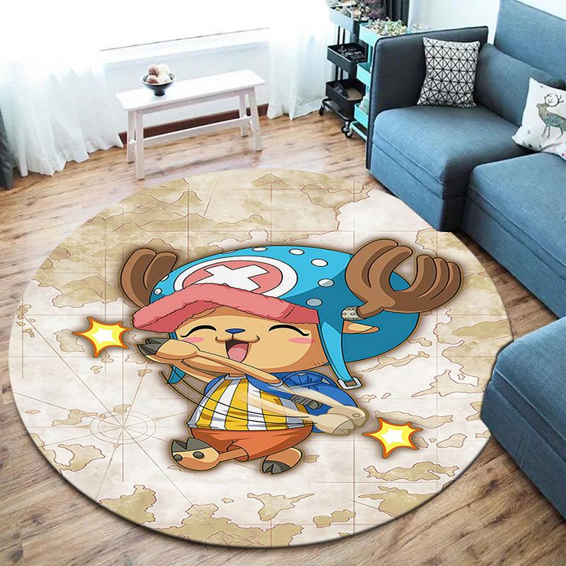 One Piece Tony Tony Chopper Round Area Rug Carpet Rug For Living Room Bedroom Sofa Playroom Decor Nonslip Floor Mat