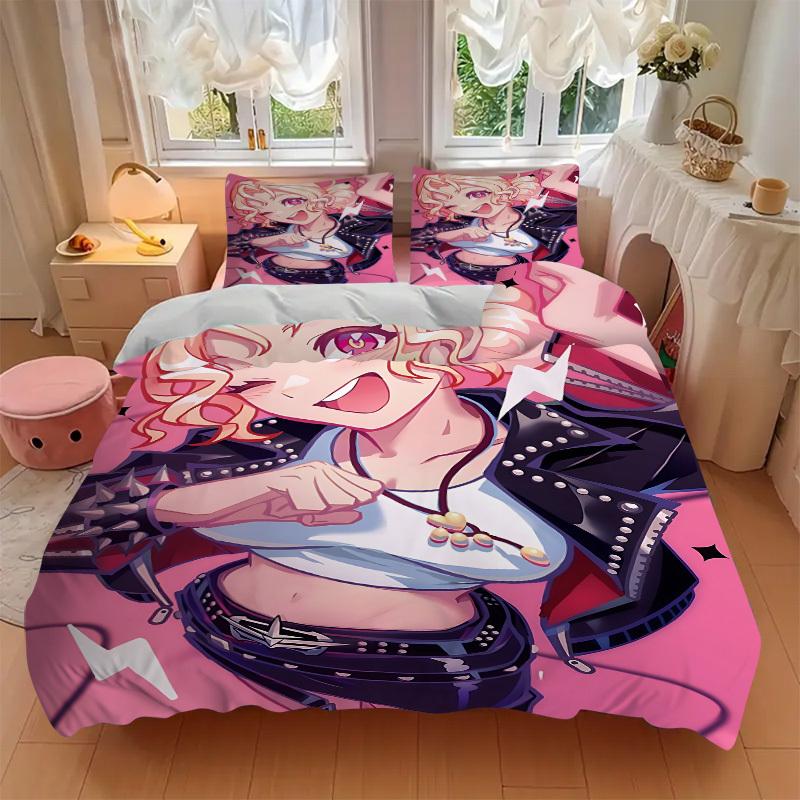 3pcs Punk Style Duvet Cover Set - Machine Washable, Includes 1 Duvet Cover and 2 Pillowcases, No Core Included, All-Season Home Decor for Do