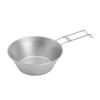 Stainless Steel Bowl With Foldable Handle Outdoor Camping Picnic Tableware Portable Cookware