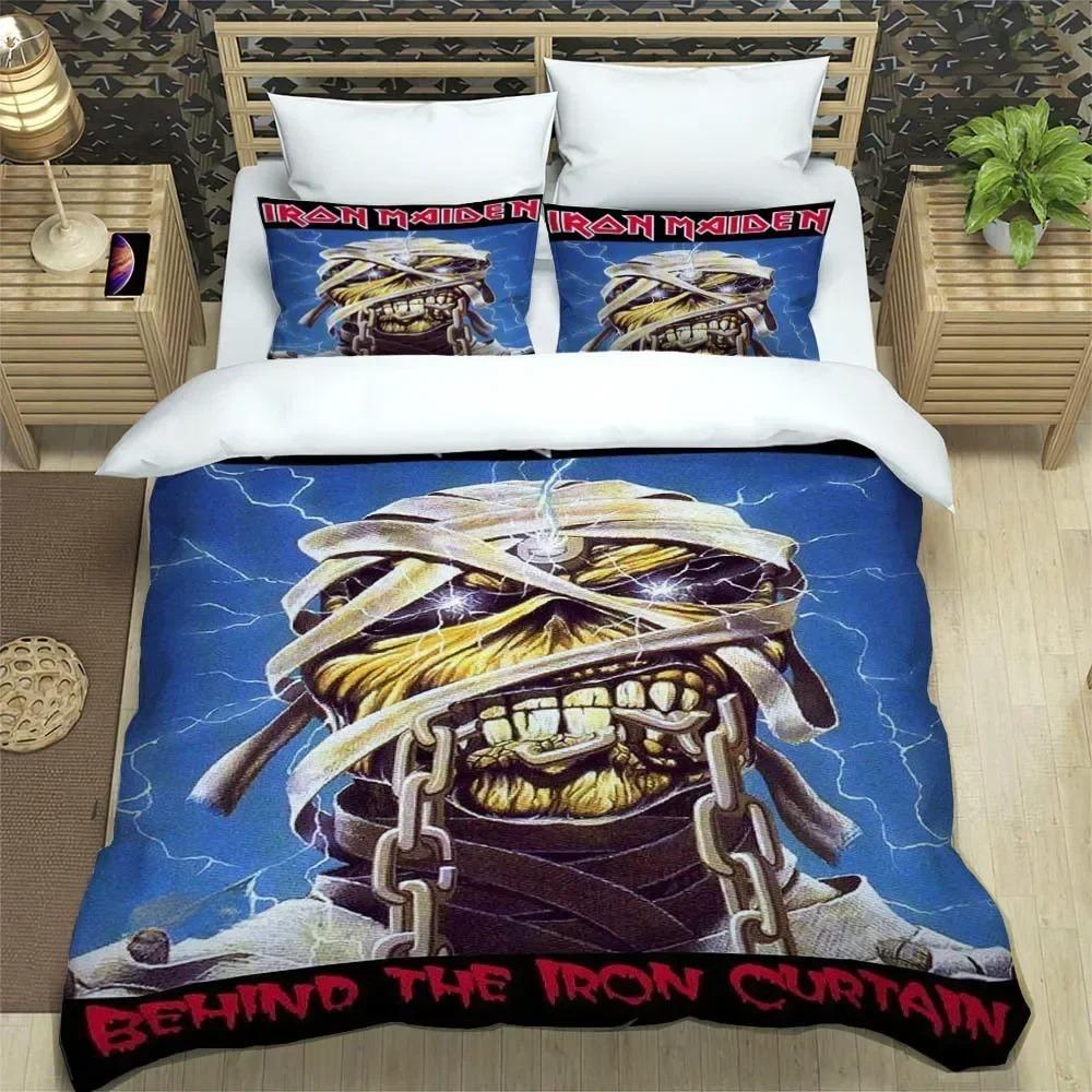 

3D Постельное белье Железная женщина Скелет с наволочками, Комплект постельного белья для украшения спальни взрослого мальчика девочки, Детский подарок, Односпальная кровать 90x200m
