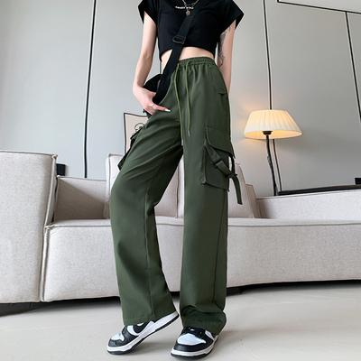 Pantaloni Larghi Estivi Nuovi con Drappeggio Slim Retro Sportivi Retro Coulisse Vita Alta Casual