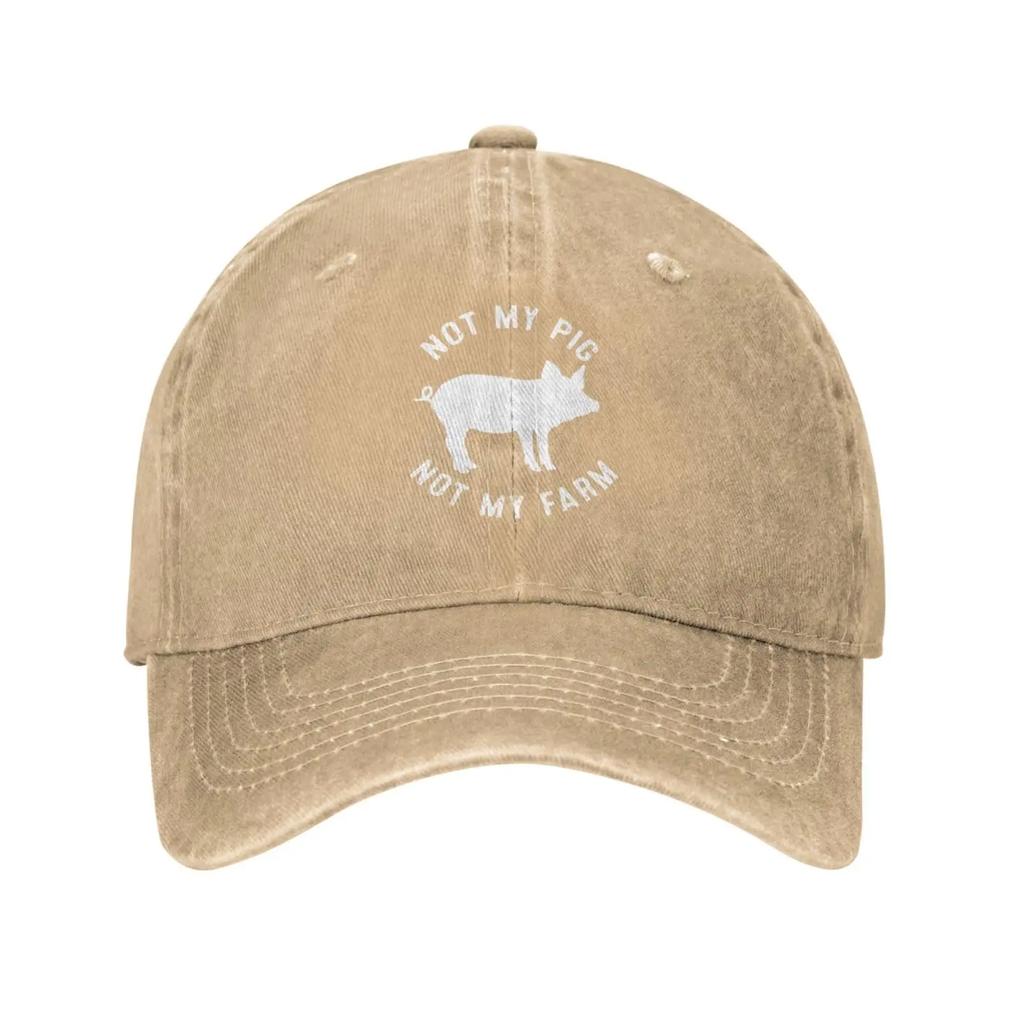 Not My Pig Not My Farm Hat Washed Cotton Vintage Baseball Cap Distressed Dad Hats