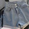 Džínové šortky pro ženy Retro jednobarevné Ležérní kalhoty s vysokým pasem Letní móda Jean šortky Modré sexy kalhoty