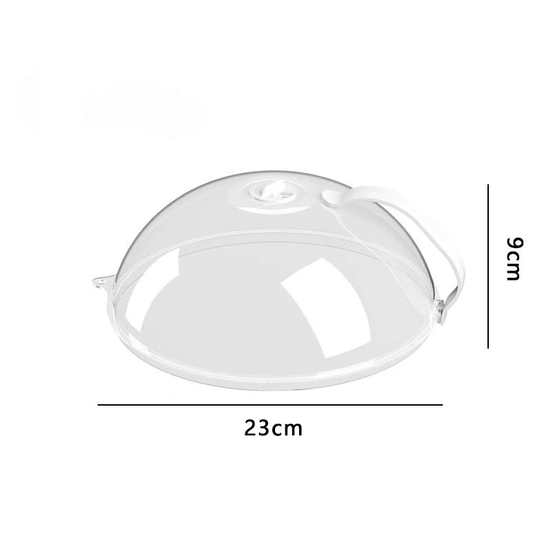 

Microwave Oven Splash Proof Cover High Temperature Resistant Oven Heating Food Protector Transparent Plate Cover with Handle