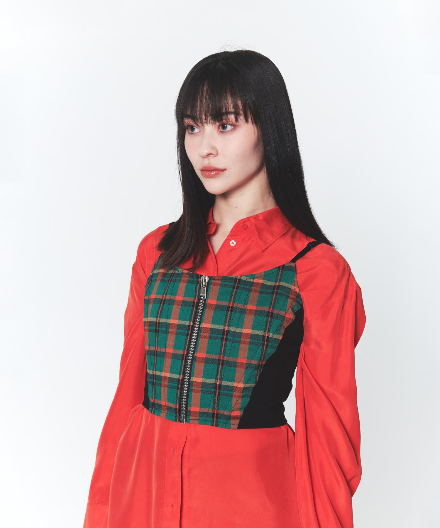 Infrap Madras Check Corset Sleeveless Free