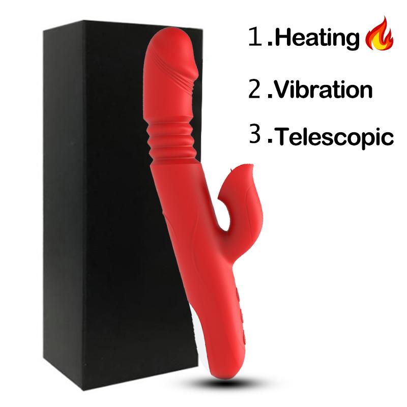 Warming and Stretching Vibrator For Women 10 mode Clitoris Tongue Stimulator reality Dildo Female Sex Toys For Adults