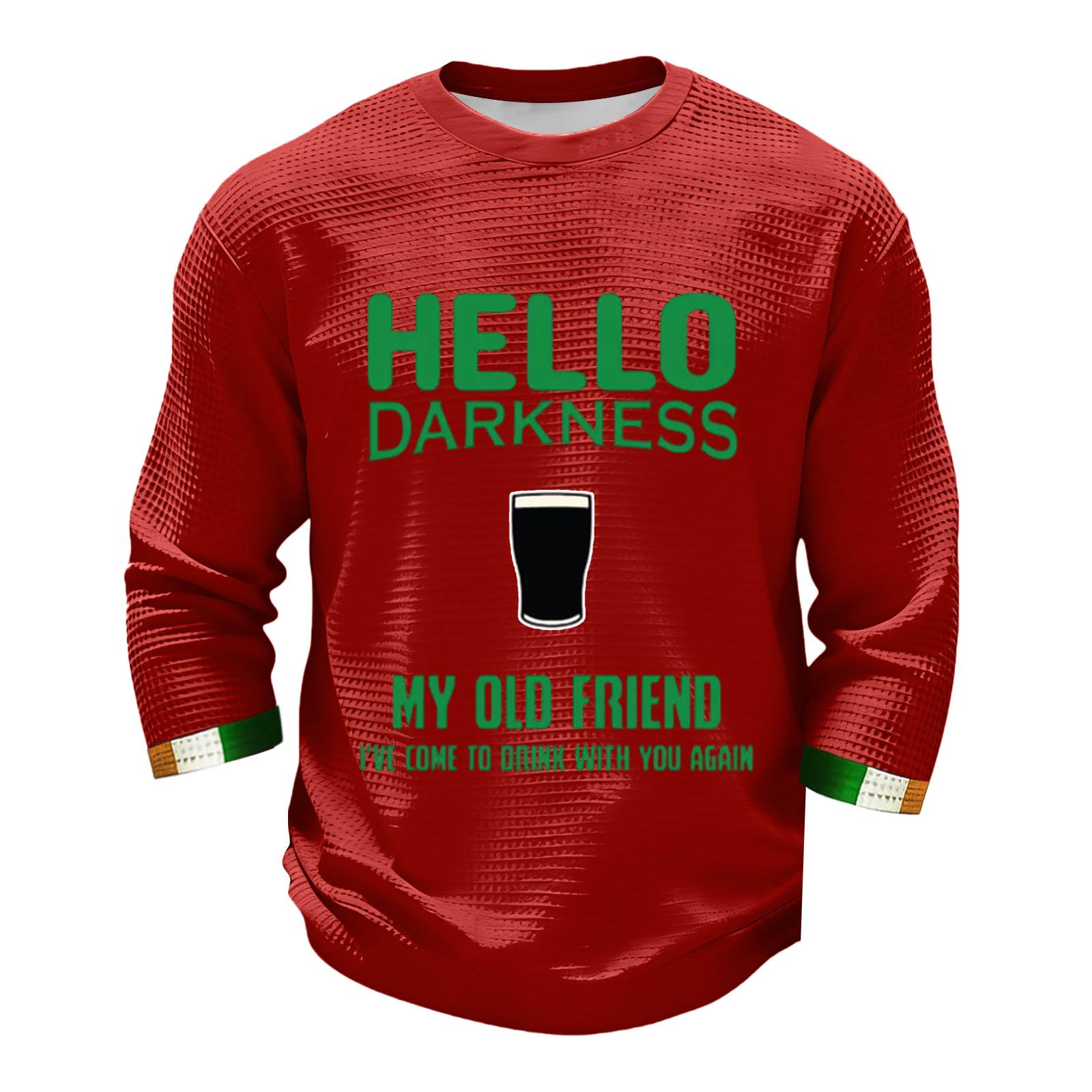 

Men s Fashion Long Sleeve T-Shirt St. Patrick s Day Shirt XXXXXL червоний