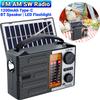 Full Band AM/FM/SW Radio Solar Radio Handle Radio with LED Flashlight and Bluetooth Speaker for Outdoor Camping and Emergency