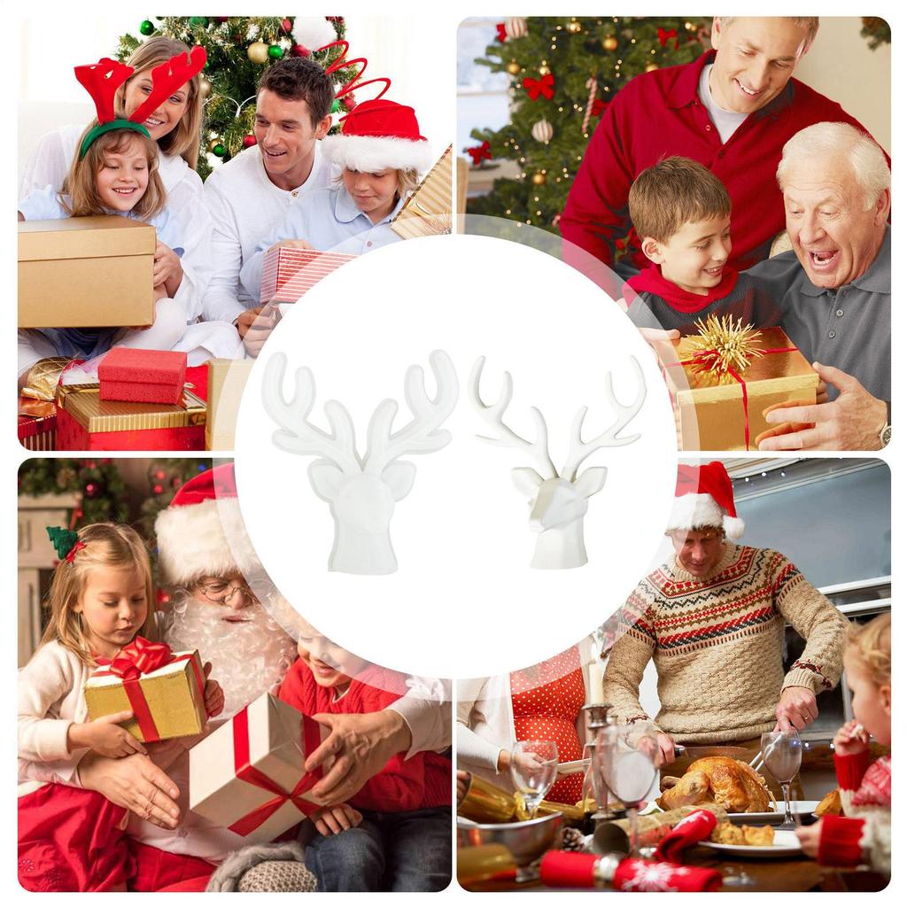 Hirschkopf Harzform Weihnachten Gipsform Silikon 3D-Form für Fondant Süßigkeiten Cupcake Kuchenaufleger Dekor Eiscreme Schokolade