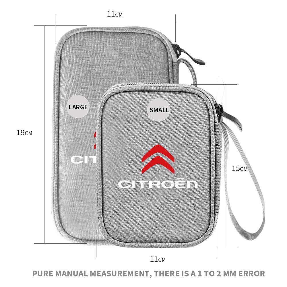 Car Portable Storage Bag Carry Lighter Data Cable Bank Truck Key For Citroen C4 C3 C5 C1 C2 Berlingo Celysee Cactus Picasso Saxo