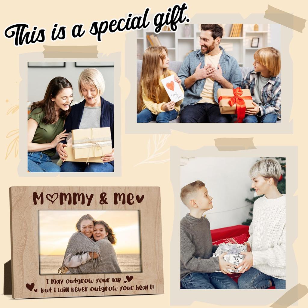 Mommy And Me Mom Picture Frame Wooden Photo Frames 4x6 for Mothers Day Picture Frame Desk Pictures Frames for Mother's Day Decorations for Mothers