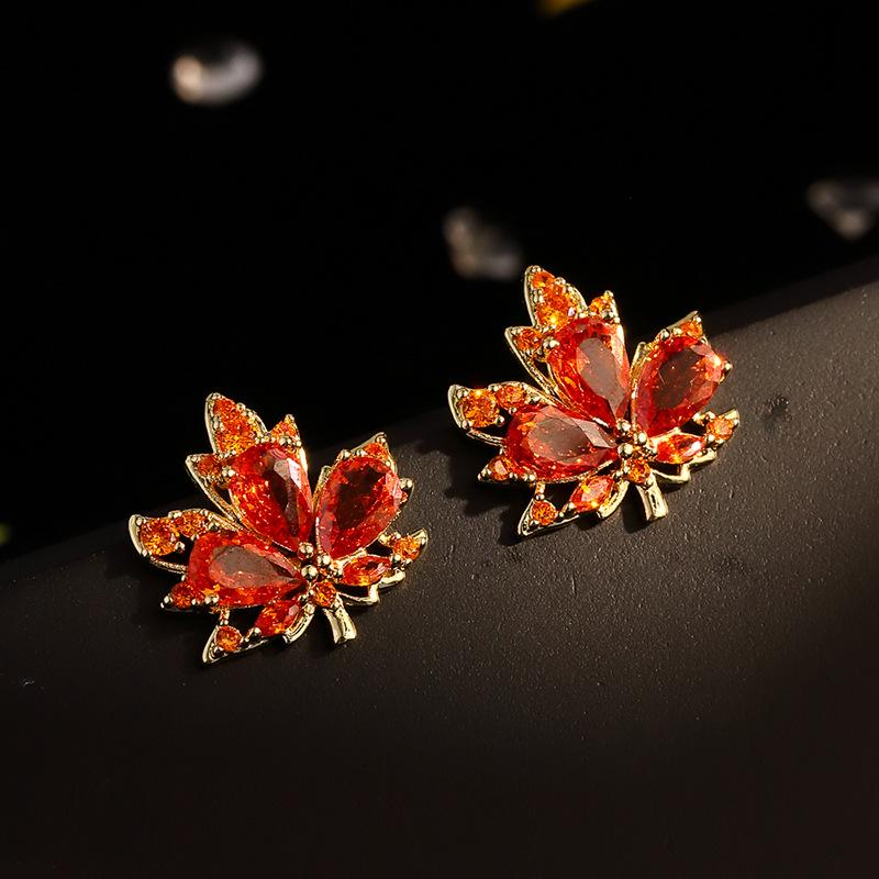 925 Silver Needle Flower Crystal Earrings, Korean Style High-End Zircon Studs, Sweet Dopamine Design for Women
