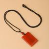 Red Agate Pendant Necklace - Peace Amulet for Men & Women