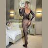 Women Fishnet Mesh Bodystocking Long Sleeve Bodysuit See Through Tights Nightwear Erotic Lingerie Crotchless Jumpsuit
