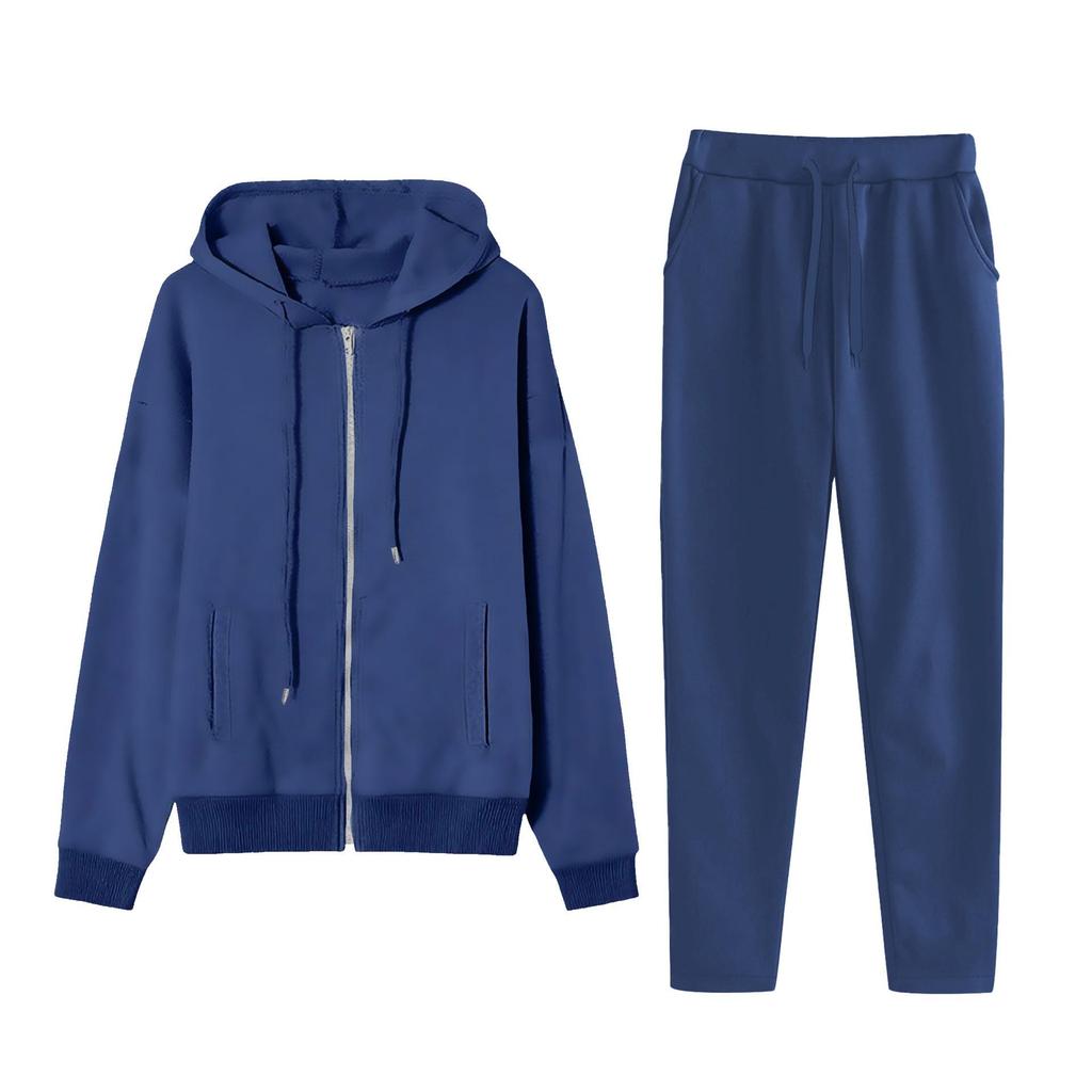 European Style Zipper Hoodie & Long Pants Two-Piece Set - Autumn/Winter Collection 2026