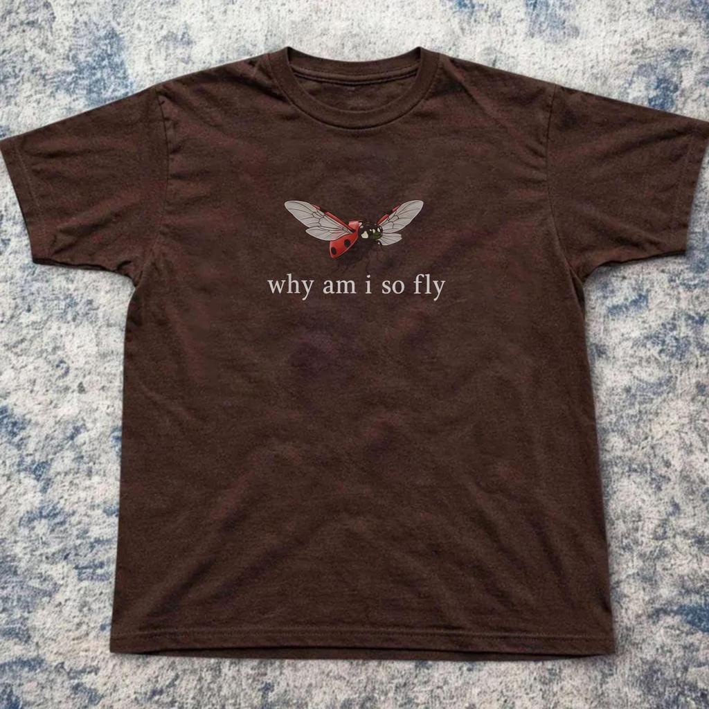 Why A I So Fly Funny-ladybug Insect Lover T-Shirt | 90s Grunge Tee | Unisex Cotton Shirt