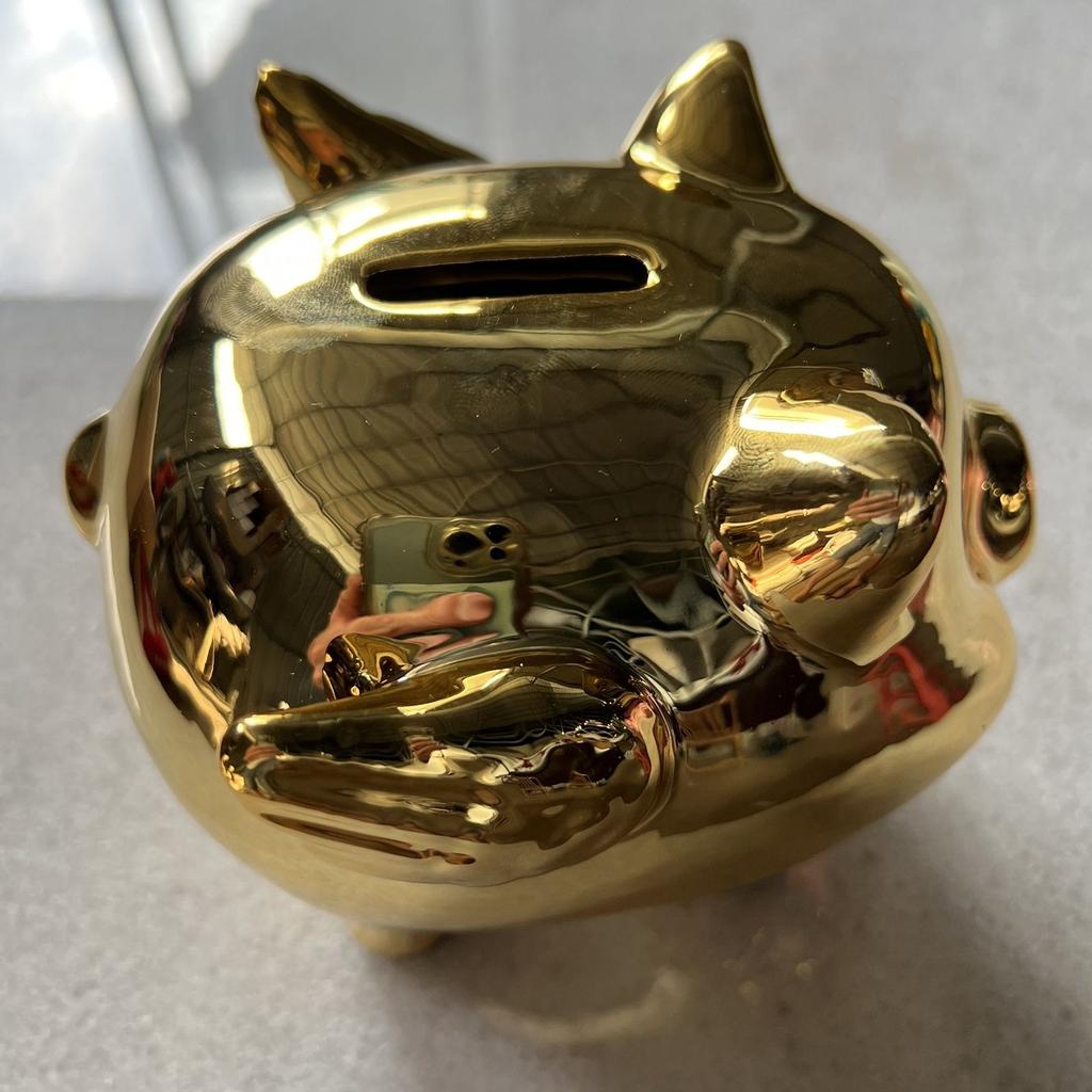 Kreatives Keramik Goldenes Schwein Sparschwein Wohnzimmer Schreibtisch Ornament Zuhause Niedliches Schwein Tier Sparschwein Geschenk Arbeitsplatten Dekoration